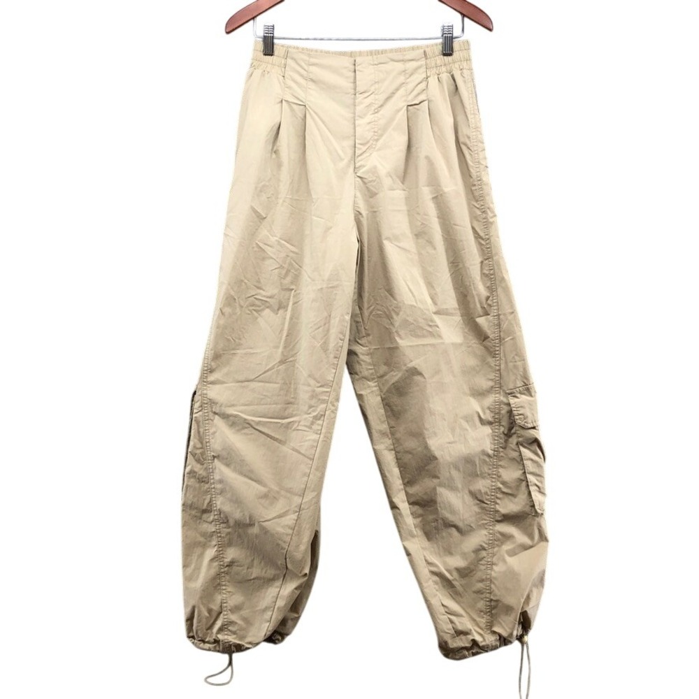 Elam Cargo Pants Womens Large Khaki Tan Parachute Gorpcore Drawstring Ankle
